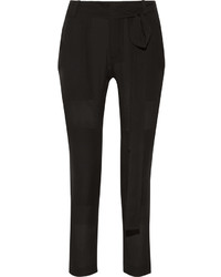 Черные шелковые узкие брюки