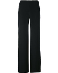 Черные шелковые широкие брюки от Armani Collezioni
