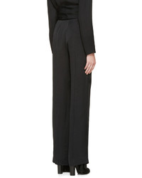 Черные шелковые широкие брюки от Lanvin