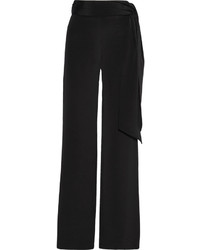 Черные шелковые широкие брюки от Cushnie et Ochs