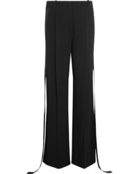 Черные шелковые широкие брюки от Givenchy