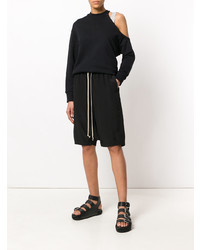 Женские черные шелковые шорты-бермуды от Rick Owens