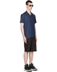 Мужские черные шелковые шорты от Fendi