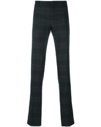 Мужские черные шерстяные брюки в шотландскую клетку от Etro