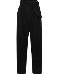 Женские черные шерстяные брюки-галифе от Loewe