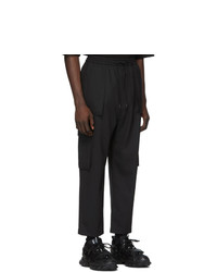 Черные шерстяные брюки карго от Juun.J