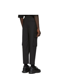 Черные шерстяные брюки карго от Juun.J