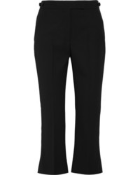 Черные шерстяные брюки-клеш от Alexander McQueen
