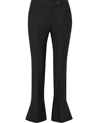 Черные шерстяные брюки-клеш от Fendi