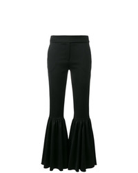 Черные шерстяные брюки-клеш от OSMAN