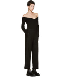 Черные шерстяные брюки-кюлоты от Lemaire