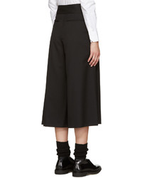 Черные шерстяные брюки-кюлоты от Hyke