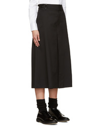 Черные шерстяные брюки-кюлоты от Hyke