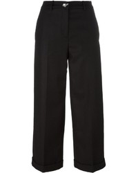 Черные шерстяные брюки-кюлоты от Love Moschino