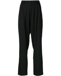 Женские черные шерстяные брюки со складками от Bassike