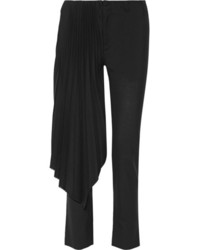 Женские черные шерстяные брюки со складками от Facetasm
