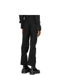 Черные шерстяные брюки чинос в вертикальную полоску от We11done