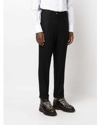 Черные шерстяные брюки чинос в вертикальную полоску от Brunello Cucinelli