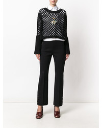 Женские черные шерстяные вязаные брюки от Sonia Rykiel