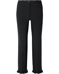 Женские черные шерстяные классические брюки с рюшами от Michael Kors Collection
