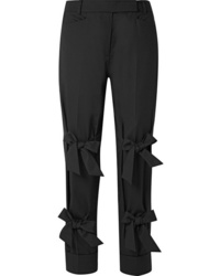 Черные шерстяные классические брюки с украшением