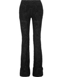 Женские черные шерстяные классические брюки с цветочным принтом от Stella McCartney