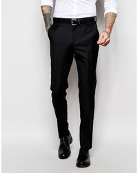 Мужские черные шерстяные классические брюки от Asos