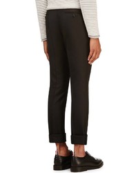 Мужские черные шерстяные классические брюки от Thom Browne