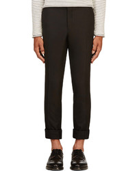 Мужские черные шерстяные классические брюки от Thom Browne