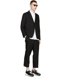 Мужские черные шерстяные классические брюки от 08sircus