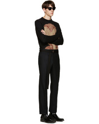 Мужские черные шерстяные классические брюки от Givenchy