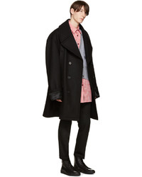 Мужские черные шерстяные классические брюки от Raf Simons