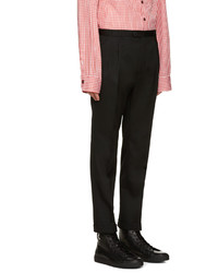 Мужские черные шерстяные классические брюки от Raf Simons