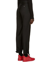 Женские черные шерстяные классические брюки от MM6 MAISON MARGIELA