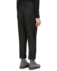 Мужские черные шерстяные классические брюки от Thom Browne