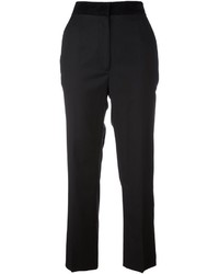 Женские черные шерстяные классические брюки от MM6 MAISON MARGIELA