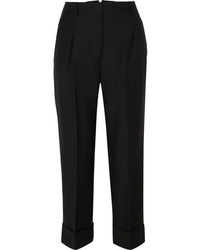 Женские черные шерстяные классические брюки от Prada