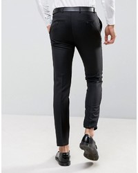 Мужские черные шерстяные классические брюки от Asos