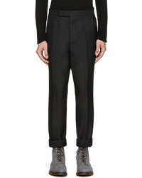 Мужские черные шерстяные классические брюки от Thom Browne