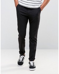 Мужские черные шерстяные классические брюки от Weekday
