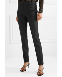 Женские черные шерстяные классические брюки от Saint Laurent