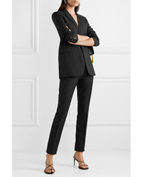 Женские черные шерстяные классические брюки от Saint Laurent