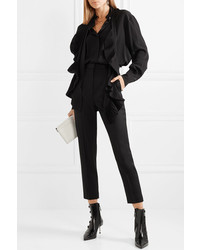 Женские черные шерстяные классические брюки от Alexander McQueen