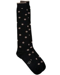 Мужские черные шерстяные носки в горошек от Eleventy
