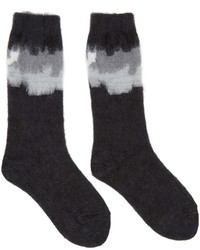 Женские черные шерстяные носки с принтом от Facetasm