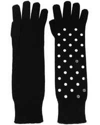 Черные шерстяные перчатки с шипами