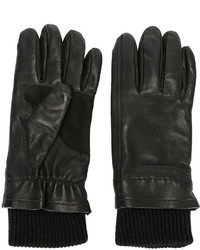 Мужские черные шерстяные перчатки от AMI Alexandre Mattiussi
