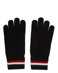 Мужские черные шерстяные перчатки от Moncler
