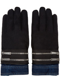 Мужские черные шерстяные перчатки от DSQUARED2