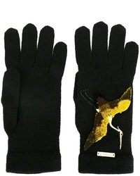 Женские черные шерстяные перчатки от Dsquared2